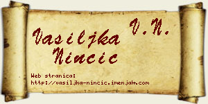 Vasiljka Ninčić vizit kartica